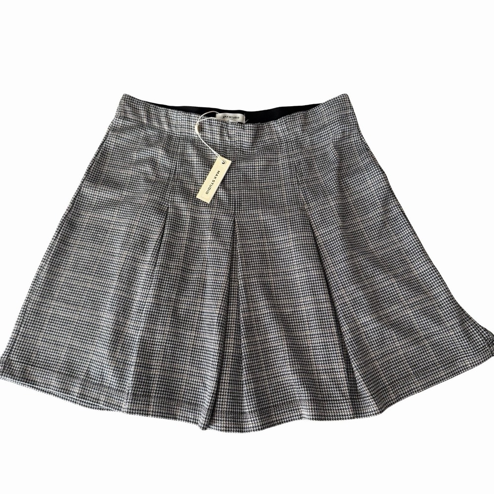 Max Studio Plaid Pleated Skirt Size M Collegiate Scandi‎ Girl Grunge NWT $98